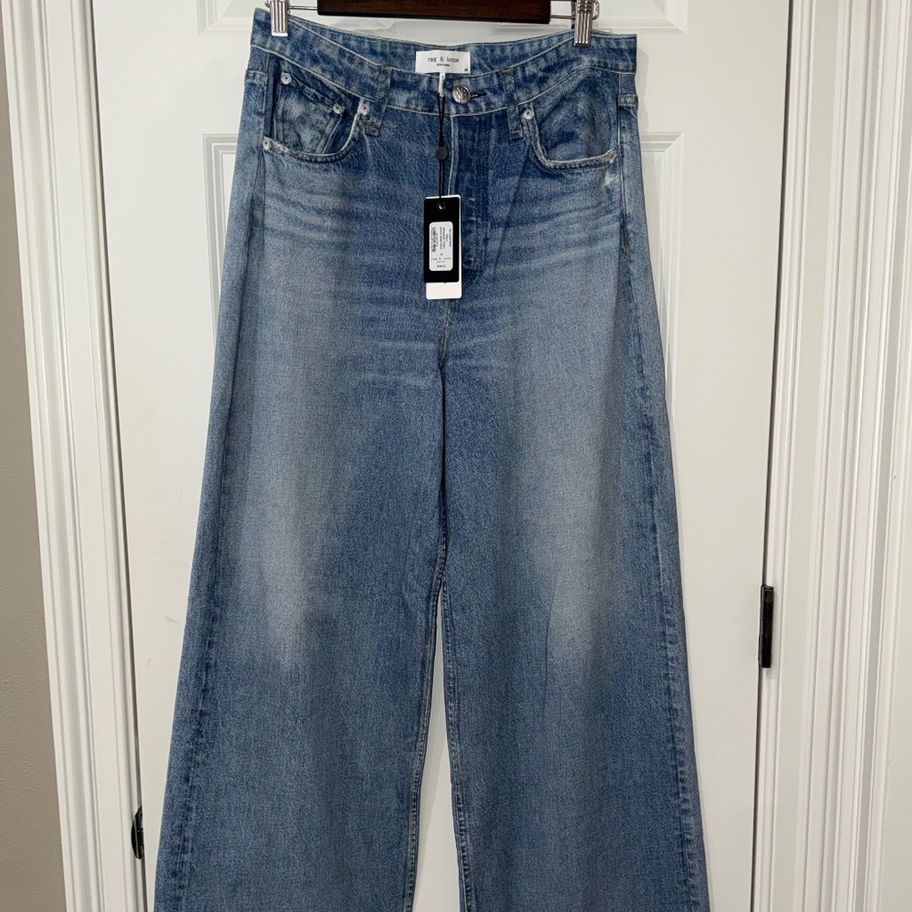 RAG & BONE MIRAMAR TERRY SOFIE WIDE PANT SIZE 28